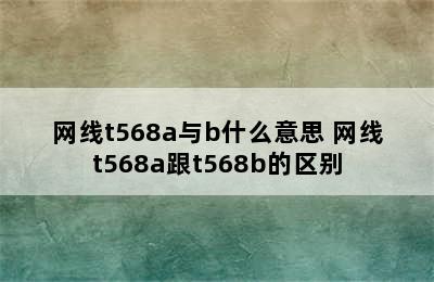 网线t568a与b什么意思 网线t568a跟t568b的区别